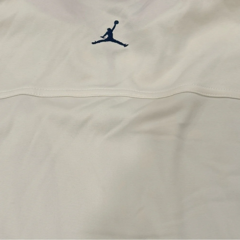 Vintage Air Jordan full-zip warm-up jacket men’s sz Large beige/navy track